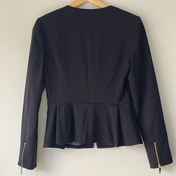 Ted Baker Black with Tag Zameli Peplum Cropped Jacket London Blazer - Picture 5 of 15